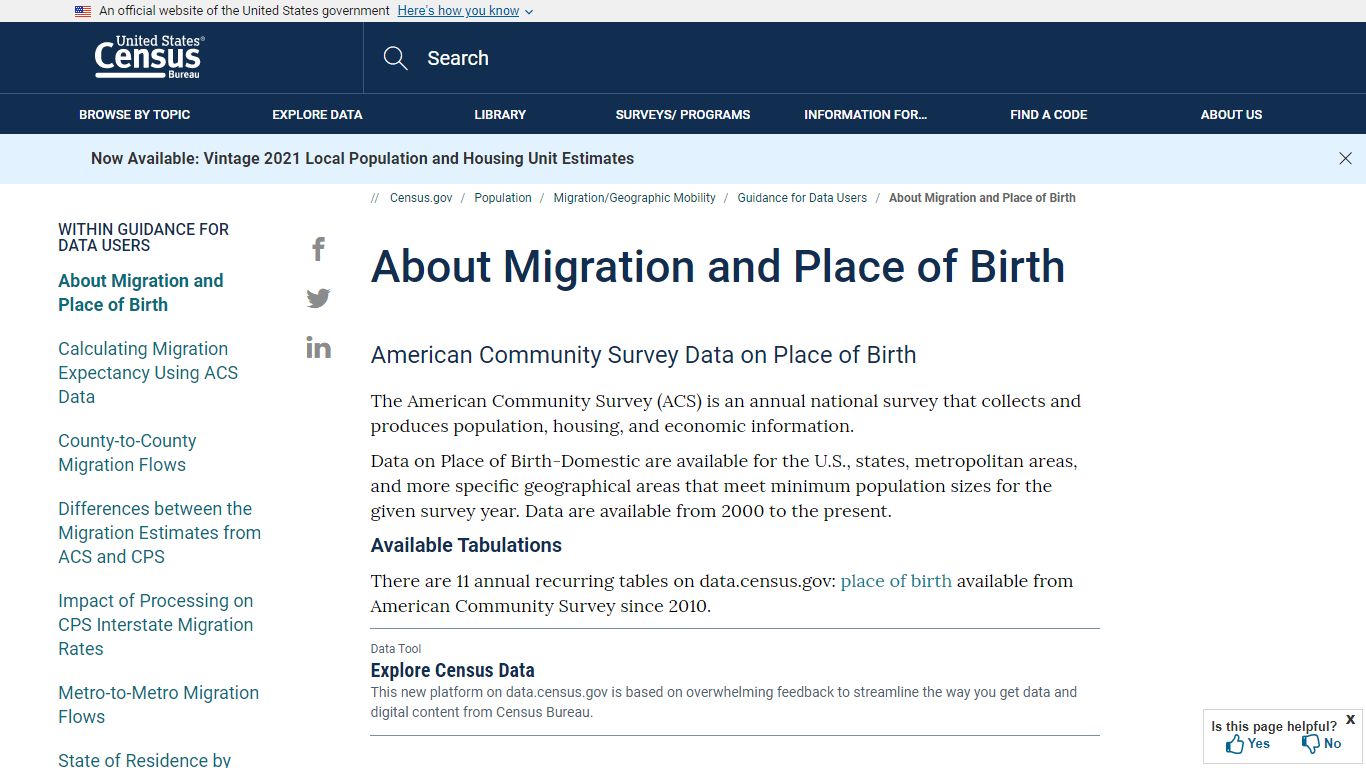 About Migration and Place of Birth - Census.gov